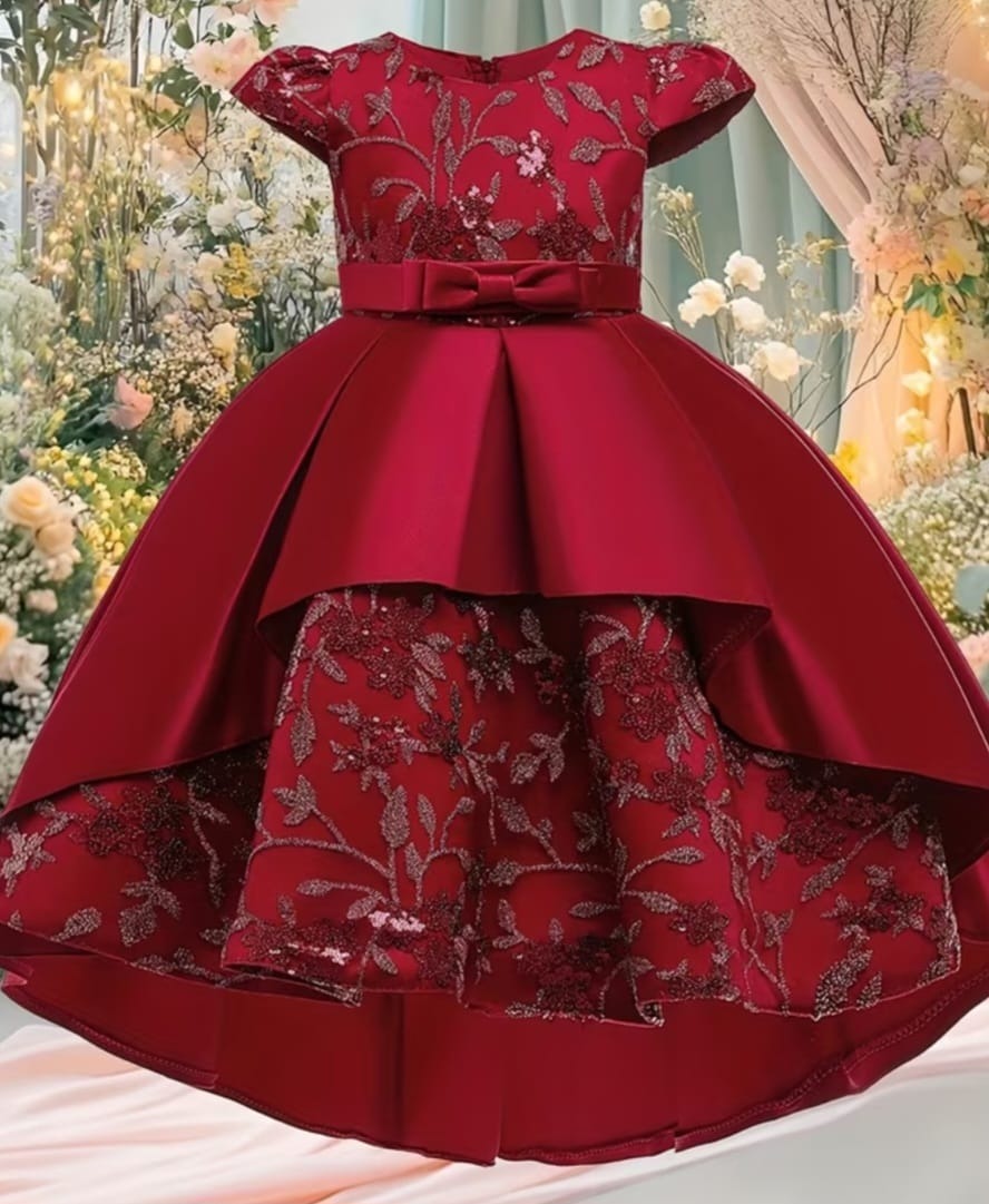 Maroon Flower Girl dress